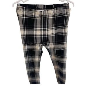 Gap Baby Kids Girls 4 Years Black White Plaid Leggings Organic Cotton